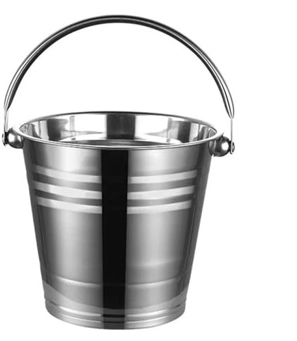vintillbehör Vinkylare i rostfritt stål Ishink med handtag 1,5 L Bekväm kylare Ishink Iskylare Bärbar vinkylare(A)