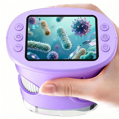1000X Microscope Enfant Portable Loupe: Microscope NuméRique pour 2.0 IPS Pouces - Cadeau Fille 4-12 Ans Garcon Fille - Mini Magnifying Glass - Kids Jouet Violet