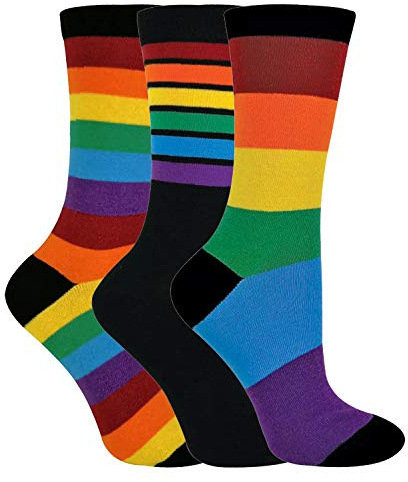 Sock Snob Kids Striped Rainbow Socks | Colourful Novelty Striped Design for Boys & Girls 3 Pair Multipack