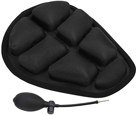 01 Cuscino per sedile per bicicletta | Copertura per sella gonfiabile ad assorbimento degli urti JFT | Copertura imbottita antiscivolo per mountain bike | Nero