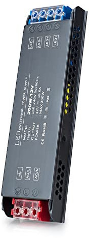 BRIMETI LED Trafo 12V 200W LED Treiber Netzteil, Schaltnetzteil LED Transformator 16,64A AC 230V auf DC 12 Volt, Kompakter Extrem Dünner Konstantspannung Niedervolttrafo für Lampen