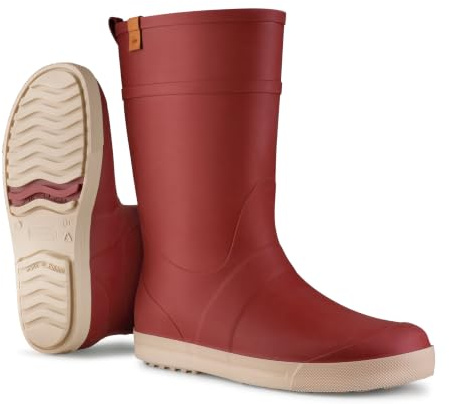 DUNLOP Amsterdammer - Botas de agua impermeables y modernas para mujer - Diseño elegante - Ligeras y duraderas para el uso diario – Burdeos – Tallas 41