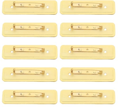 Kisangel 10 Pièces Badge Nominatif en Alliage D'aluminium Léger avec Épingle de Sécurité Verrouillable, Plaque Signalétique Or pour Employés en Milieu Professionnel