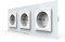 LIVOLO Steckdose Stecker 3 Fach Schukosteckdose weiß/schwarz/grau/gold VL-C7C3EU-11-A (Weiß)