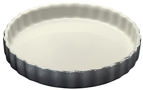 Küchenprofi Tortenform 27 cm, Quicheform, Ofenkeramik, grau