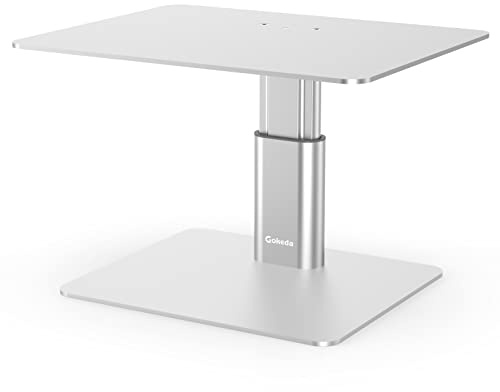 GOKEDA Monitor-Ständer, höhenverstellbar, aus Metall, kompatibel mit Laptop, Computer, Display, iMac, TV, PC, Desktop und allen Bildschirmen für Büro und Zuhause (bis zu 15 kg)