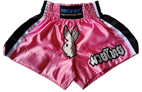 mmasport Muay Thai Shorts Pantaloncini Thai Boxe Kick Boxing MMA Satinati Rabbit (S)