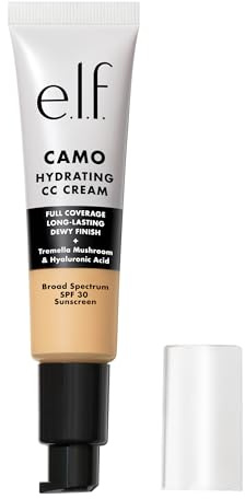 e.l.f. Hydrating Camo CC Cream, farbkorrigierende Full Coverage Foundation für ein taufrisches Finish mit LSF 30, vegan & tierversuchsfrei, Light 240W