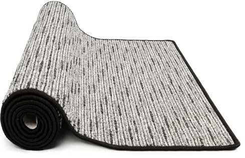 KARAT Teppich Läufer Geneva - Teppichläufer auf Maß - Meterware - Flurteppich - Küchenläufer - Teppich für Küche, Flur & Wohnzimmer (67 x 100 cm, Anthrazit)