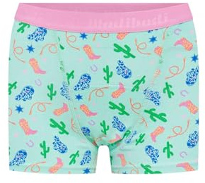 Modibodi Boyshort Period Pants for Teenage Girls Moderate-Heavy Flow Womens Cotton Underwear Wild West Green Size Y14-16