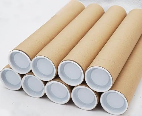 Anscher 12-Pack Mailing Tubes with Caps, 2x15-Inch Kraft Paper Poster Tubes are essential for safely shipping documents, posters, artwork, and other delicate items.