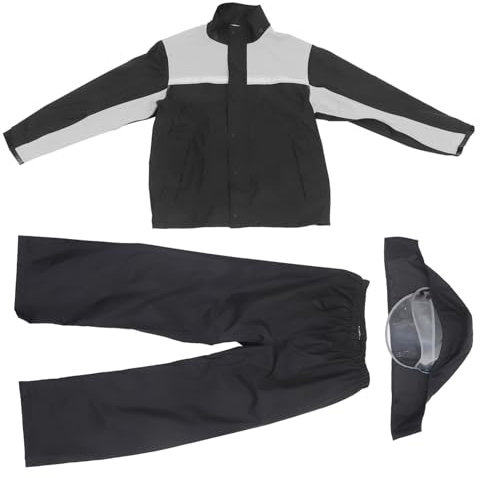 GARVALON Traje De Lluvia Para Motociclista Conjunto Xl Chaqueta y Pantalones Resistentes Al Viento Para Hombre Uso Exterior Temporada Lluviosa Alta Visibilidad