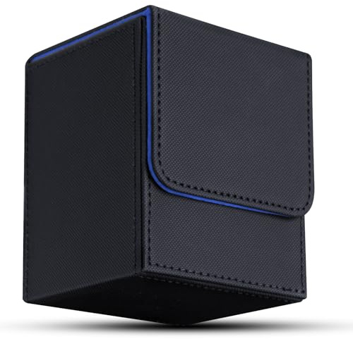 Aolso Deck Box,Magnetic Flip Deck Box Magic con Capacità di 100 Cartes Collezionabili,Scatola Porta Carte per Carte da Collezione MTG,TCG,Yugioh,Commander-Blu/Nero