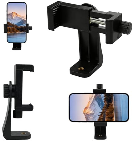 2 Pcs Soporte Adaptador para Teléfono Móvil, Adaptador de Trípode para Teléfono Móvil con Abrazadera Ajustable 360 °/180°, Accesorio para Fotos, Vídeos, Transmisión en Vivo, Trípode para iPhone