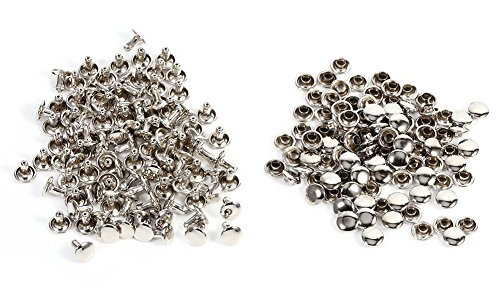 Walfront 100 Sets de Rivets Double Calotte en Métal Rivet Couture pour DIY Bricolage Accessoires 8x8mm(Argent)