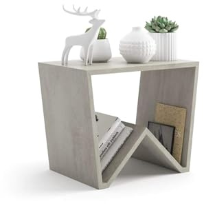 MOBILI FIVER, Table Basse Moderne Emma, Gris Béton, Made in Italy