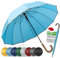 ADRIANO PORCARO® Regenschirm Sturmfest I Ø120cm Schirm I Regenschirm Groß XXL mit Reflektierendem Rand I 12 Streben Stockschirm I inkl. Schirmhülle - Für Herren & Damen I Hellblau