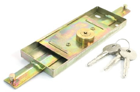 Aexit Brass Tone Cabinet Hardware Cross Type Keyway Metallic Roller Shutter Door Lock w Locks 3 Keys
