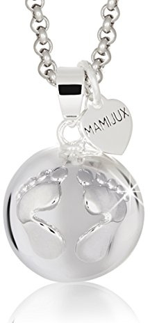 MAMIJUX Chiama Angeli Piedini Mamma Idea Regalo Gravidanza Collana Donna Richiamo degli Angeli Catenina Acciaio