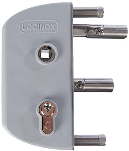 Gittertorschloss LAKZ4040 P1L, für 40 mm Vierkantrohr, Aluminium RAL7040