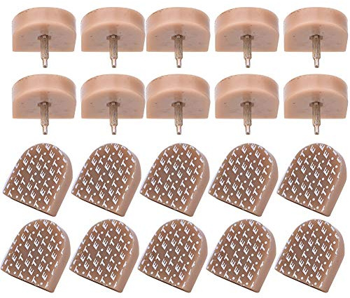 Punte di Ricambio per Tacco Alto, 10 Coppie, TPU Nero con Ferro, Forma a U, 613 Beige 19 x 20,5 mm