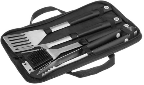 Malette 4 Ustensiles de Barbecue avec Rangement - Noir