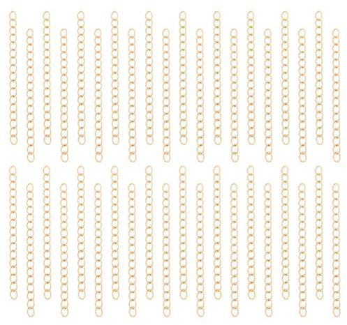 UNICRAFTALE 100 Stücke 47mm Golden Kettenverlängerung Schmuckkette Edelstahl Verlängerungskette Halskettenverlängerung Armband Fußkettchen Kettenverlängerung Für DIY Schmuckherstellung
