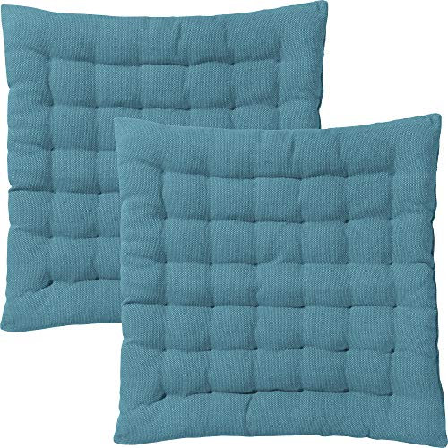 Erwin Müller Stuhlkissen London 2er-Pack türkis Größe 40x40x3 cm