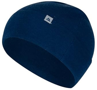 DANISH ENDURANCE Merino Laufmütze Herren & Damen, Sportmütze, Merinowolle Mütze, Wintermütze, Fahrrad Beanie, Atmungsaktiv & Warm, Unisex, Marineblau, Einheitsgröße