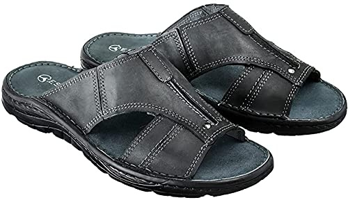 ESTRO Sandales Homme Cuir Mules - Sandales Homme Été Cuir Mules Hommes avec Semelle Antidérapante s1