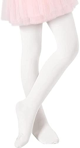 Durio Strumpfhose Mädchen Elastisch Babystrumpfhose Ballettstrumpfhose Tanzstrumpfhose Anti-Rutsch Weiß 1-3 Jahre (Tag Size S)
