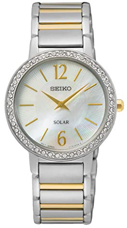 Seiko Damen Analog Quarz Uhr mit Edelstahl Armband SUP469P1