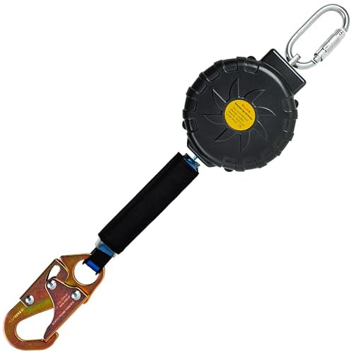 DIJJIG 6 ft.Fall Protection Automatic Return Rope、Polyester Webbing, Swivel top, Steel Carabinerself retracting Lifeline Fall Protection Lanyard para construcción yoyo de seguridad auto Belay Device