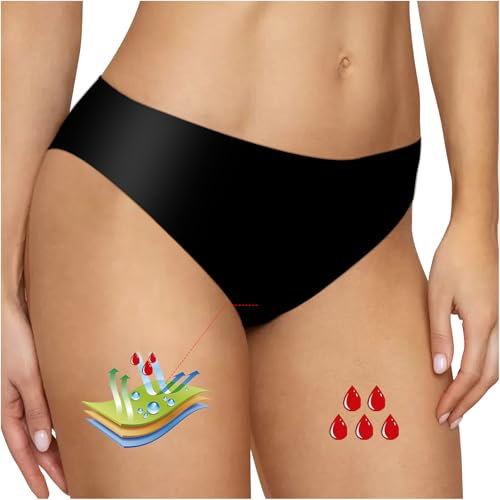 71Nmly Pantalones menstruales,Bikini Menstrual Mujer y Niña,Bragas Menstruales Flujo Abundante de Mujer,Ragas Menstruales Absorbentes,Ropa Interior Menstrual a Prueba de Fugas(L)
