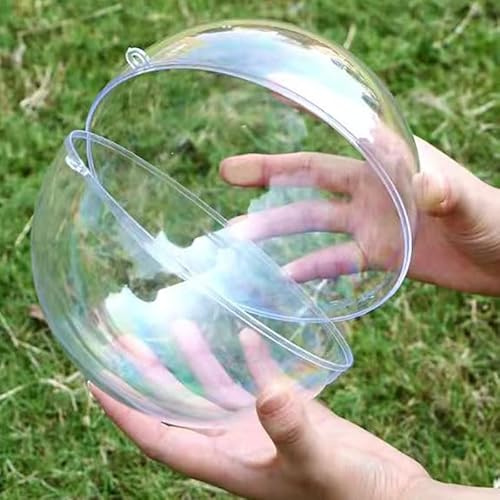 7Queen Extra Large Clear Ball Ornaments, Big Fillable Christmas Balls Shatterproof Ornament Baubles for DIY Crafts Christmas Wedding Party Decor (Clear-160mm/6.3inch=2PCS)