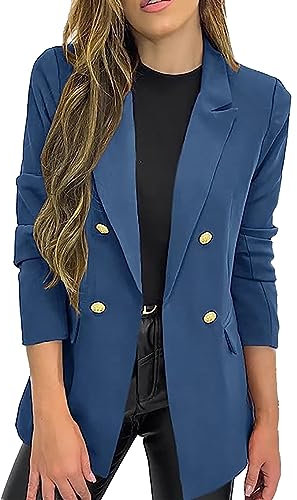 Generisch Damen Offen Vorne Elegant Blazer Langarm Stehkragen Wärmen Long Sakko Mantel Business Tweed Anzug Jacke Long Blazer Blazer Damen Flieder