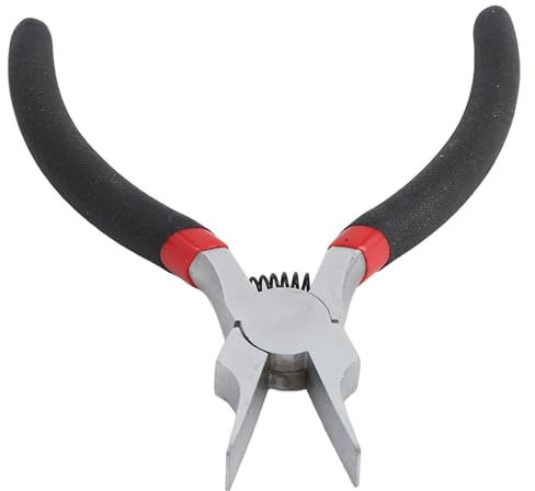 Pinze a becco piatto largo 13,5 cm, in lega di ferro Ni con ganasce sottili, per la creazione di gioielli, con ganasce lisce, manici immersi in PVC, adatte per piegare lamiere e fili metallici, 12,7