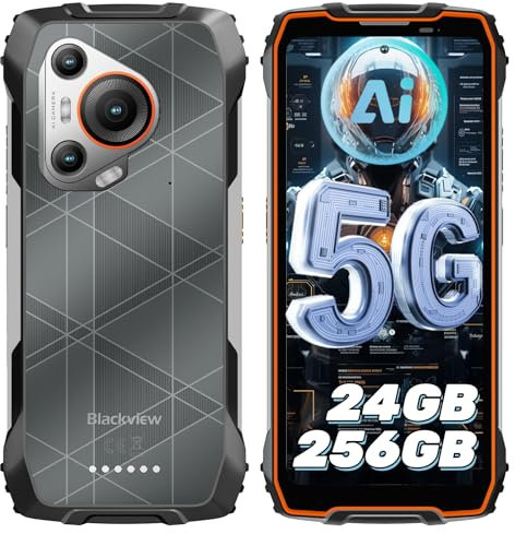 Blackview BL7000 Outdoor Handy 5G, Dimensity 6300, 24GB+256GB/2TB Outdoor Smartphone Ohne Vertrag, Android 15, 120HZ 2.4K FHD+ 6.78,Baustellenhandy, 50MP+32MP, 20MP Nachtvision/5G Dual SIM/NFC/OTG