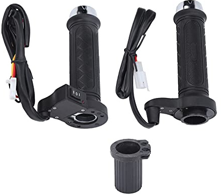 Empuñadura calefactable para motocicleta eléctrica, calentador de manillar ajustable de 12V para manillar de motocicleta de 7/8 pulgadas, placa cromada negra, 2 uds.