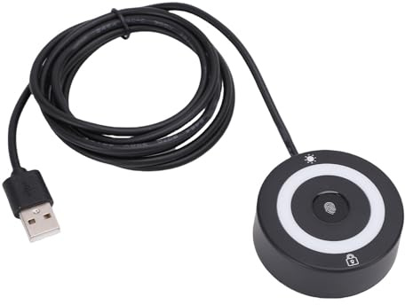 RiToEasysports Lecteur d' Digitales USB Scanner Biométrique avec à 360 Degrés pour 10 11, Dispositif de sécurité Portable ABS RGB Light pour l'authentification de Connexion