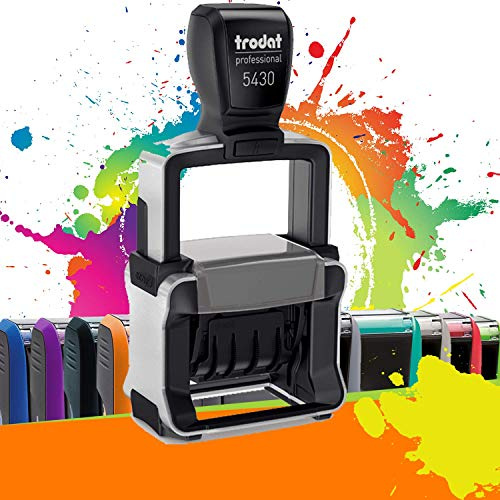 Trodat Metal Line 5430 - Tampon Dateur Professionnel Automatique 1 + 1 lignes À Personnaliser - Empreinte 41 x 24 mm Offerte