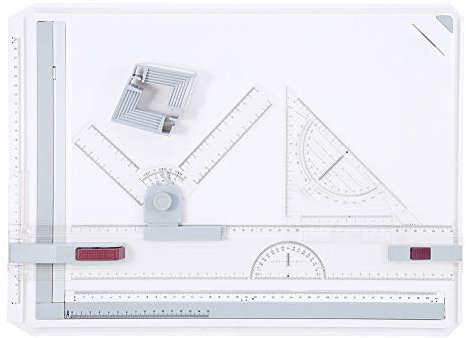 Wakects A3 Zeichentisch, multifunktional, A3, Zeichenbretter Set mit Parallelbewegung und verstellbarem Winkel, Rand Zeichnung Techniker A3, 56 x 39 x 6 cm
