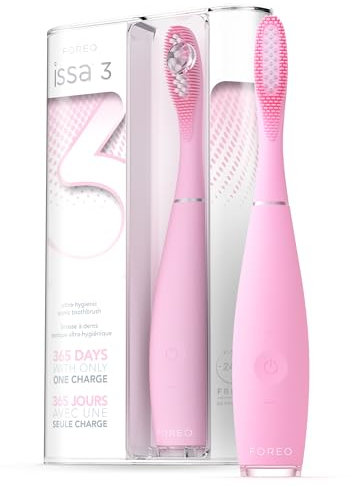 Foreo Issa 3 Electric Ultra-Hygienic 4-In-1 Sonic Toothbrush For Teeth, Gums, Cheeks & Tongue, Replaceable 6-Months Brush Head, 16 Intensities, 365 Days/ Usb Charge, Fda Approved, 2-Year Warranty