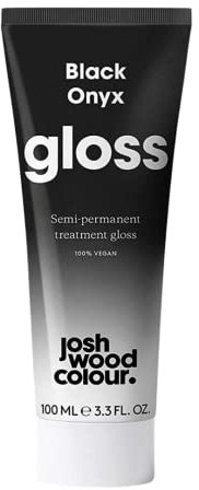 Josh Wood Hair Gloss (Black) - Semi-permanent gloss, adds shine to your black and dark brunette hair - Lasts up to 6 washes - 100% Vegan - Cream (100ml)