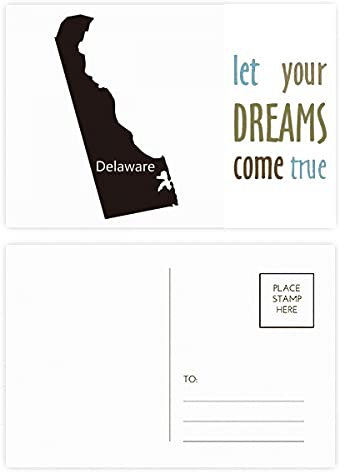 Estados Unidos mapa esquema sueño come verdadero postal Set de tarjetas de agradecimiento lateral 20 piezas