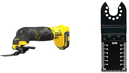 Stanley FATMAX Outil multifonction rotatif Sans Fil 18V Lithium Ion 8000-18000 osc/min Sans batterie ni Chargeur Gamme FATMAX V20 SFMCE500B-XJ + Lame de courte précision HCS STA26105-XJ