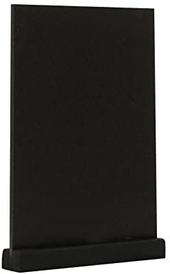 EUROPEL Lavagna da tavolo con base in legno di pino nero, formato A4 alto, per pennarello a base d'acqua, per ristorante, hotel, conferenze, festival