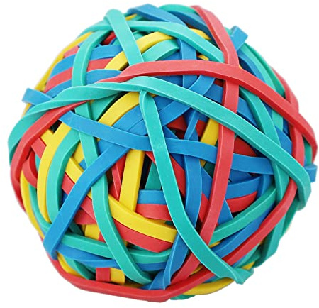 Rubber Bands Coloured, Elastic Band Ball Document Organizing for Office and Home