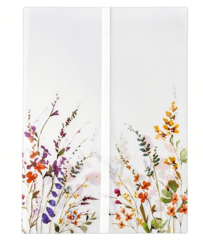 Puremigo 50 Pack Wildflower Printed Vellum Jackets - 5x7, 115GSM Vellum Paper - Wedding Invitations Wraps - Transparent Jacket