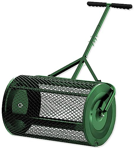 RVUEM Esparcidor De Compost, Rodillo De Turba para CéSped Y JardíN, Rodillo Esparcidor De EstiéRcol, Durable Ligero Esparcidor De Malla MetáLica, para Esparcir EstiéRcol, Tierra Vegetal
